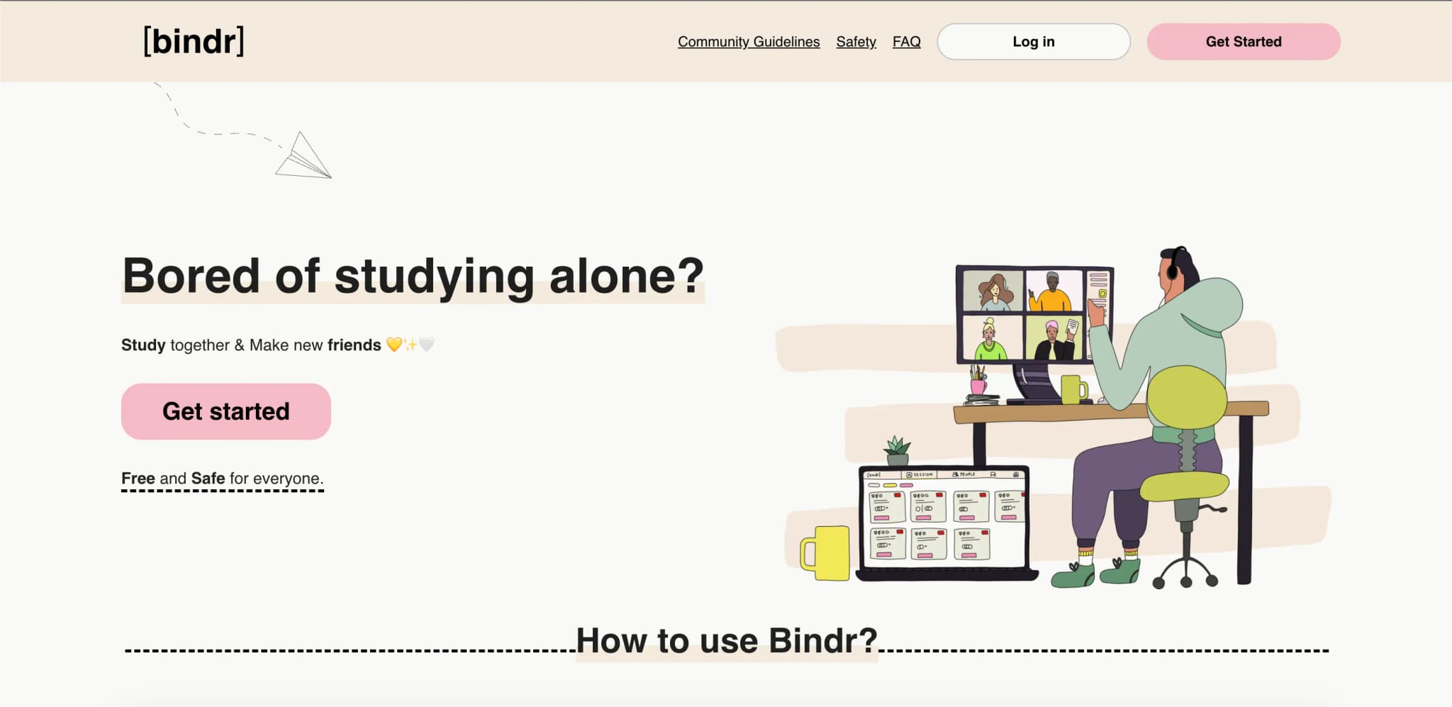 Screenshot of Bindr platform