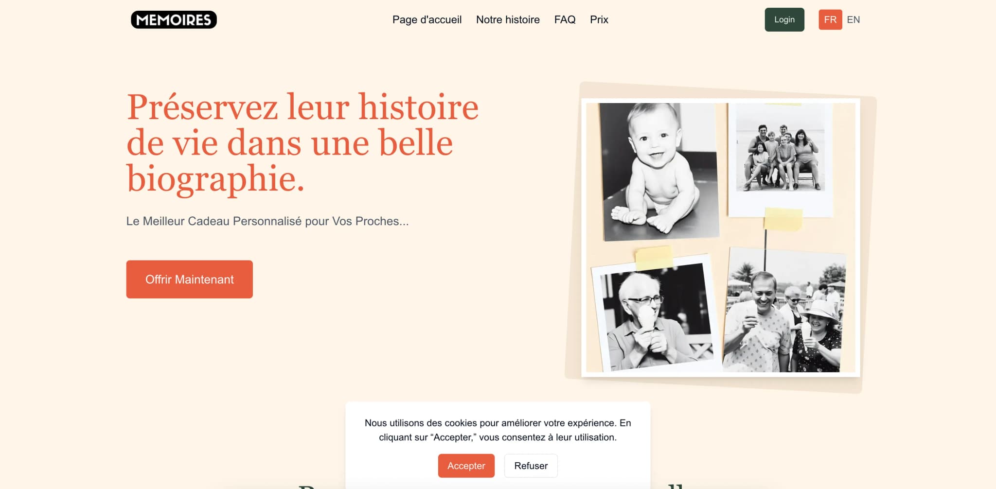 Screenshot of memoires