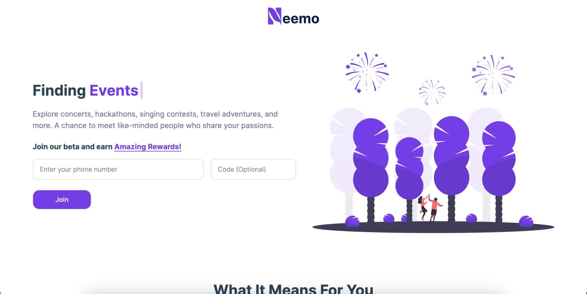 Screenshot of Neemo.co platform